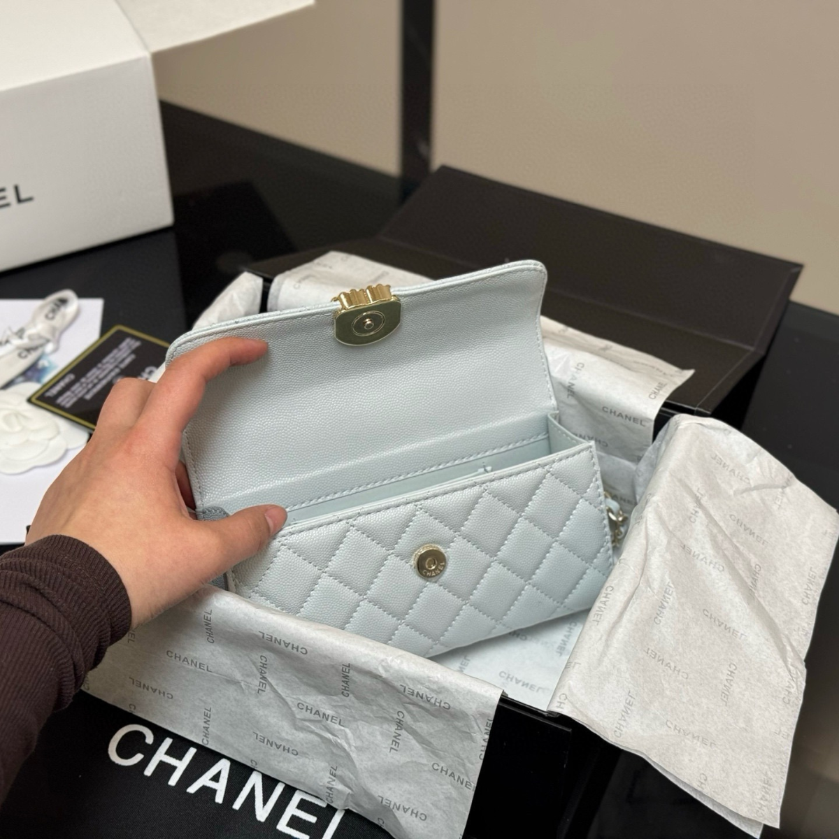 Chanel Classic Flap Bag – Ice Grey