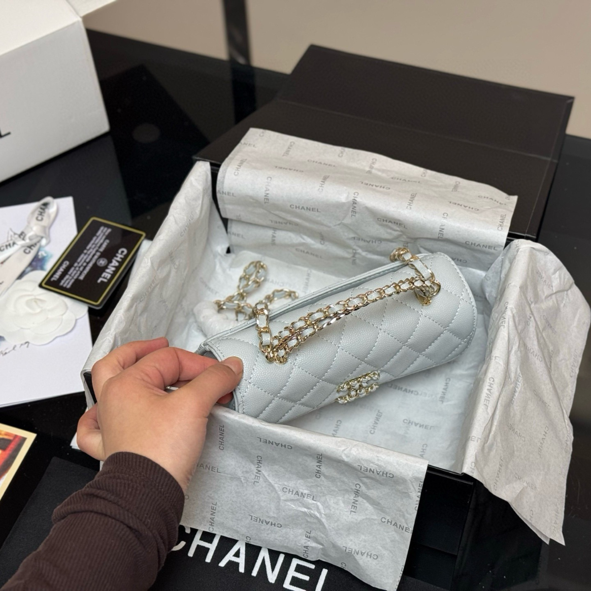 Chanel Classic Flap Bag – Ice Grey