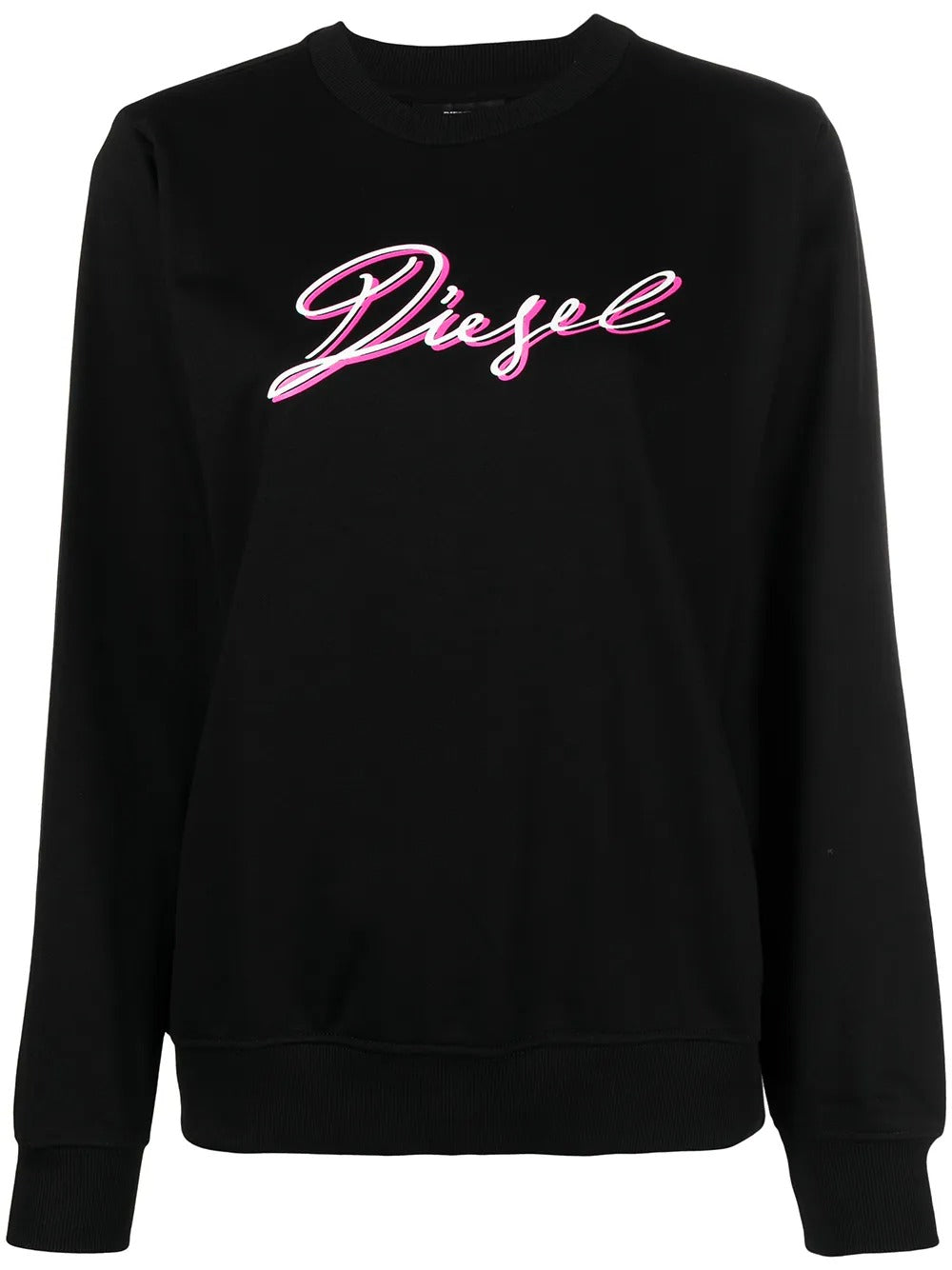 Diesel Sweatshirt F-ANG-K15 mit Logodruck und Rippbündchen