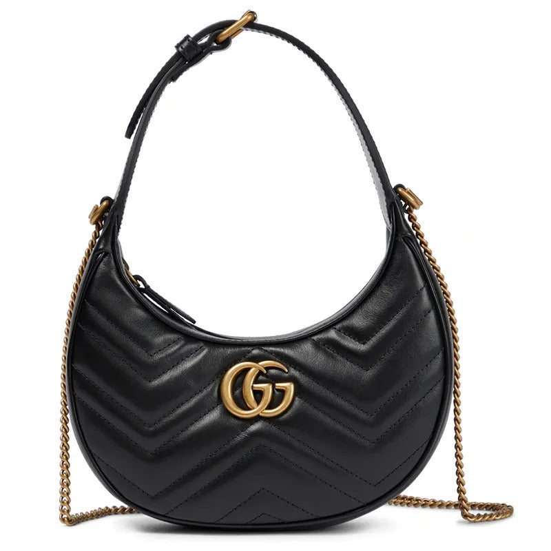 GG Marmont Half Moon Tasche in Schwarz