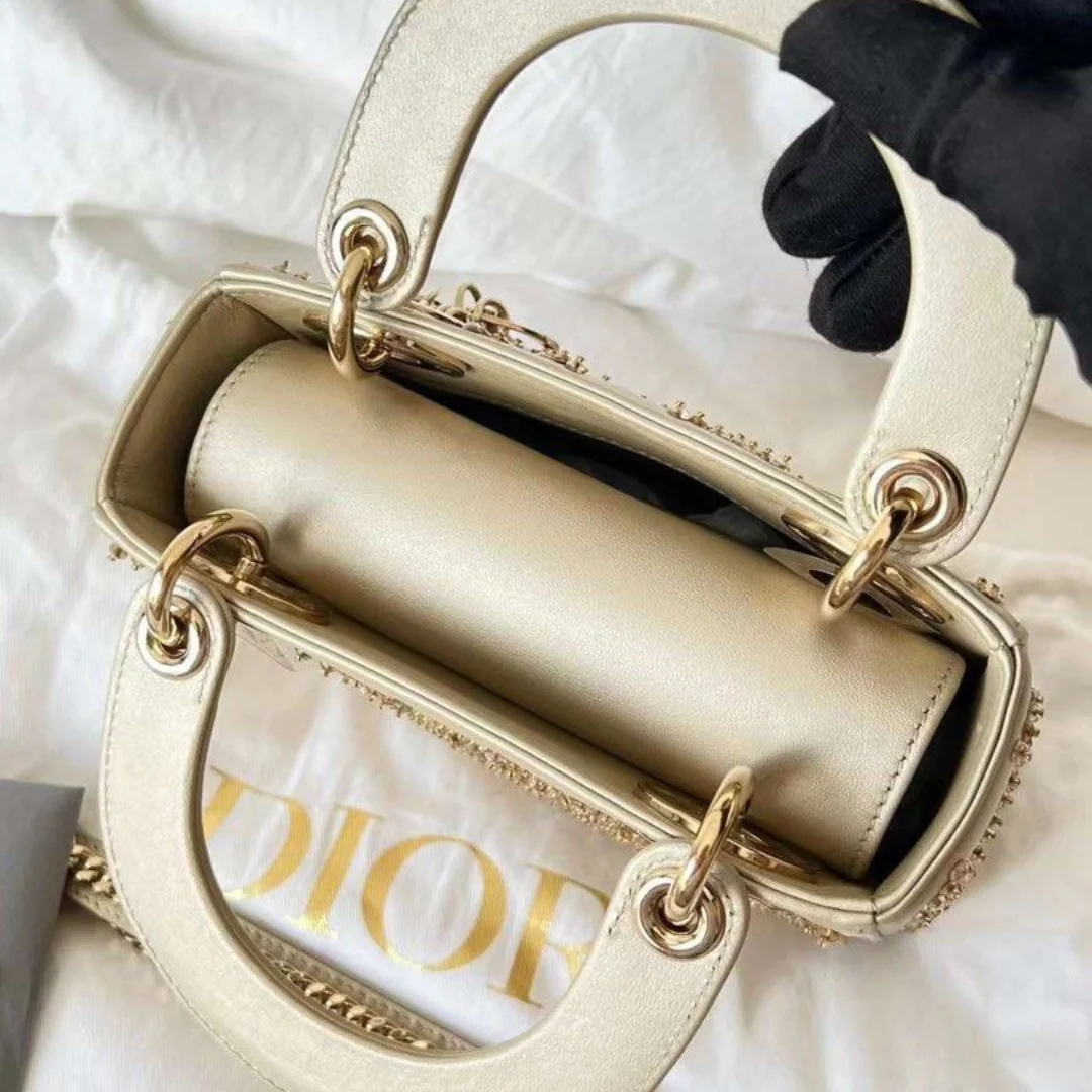 Dior – Mini Lady Dior bag with pearl embroidery