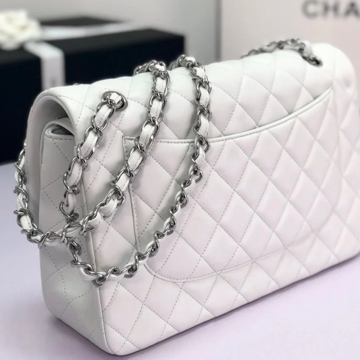 Chanel Classic Single Flap Bag – Off White