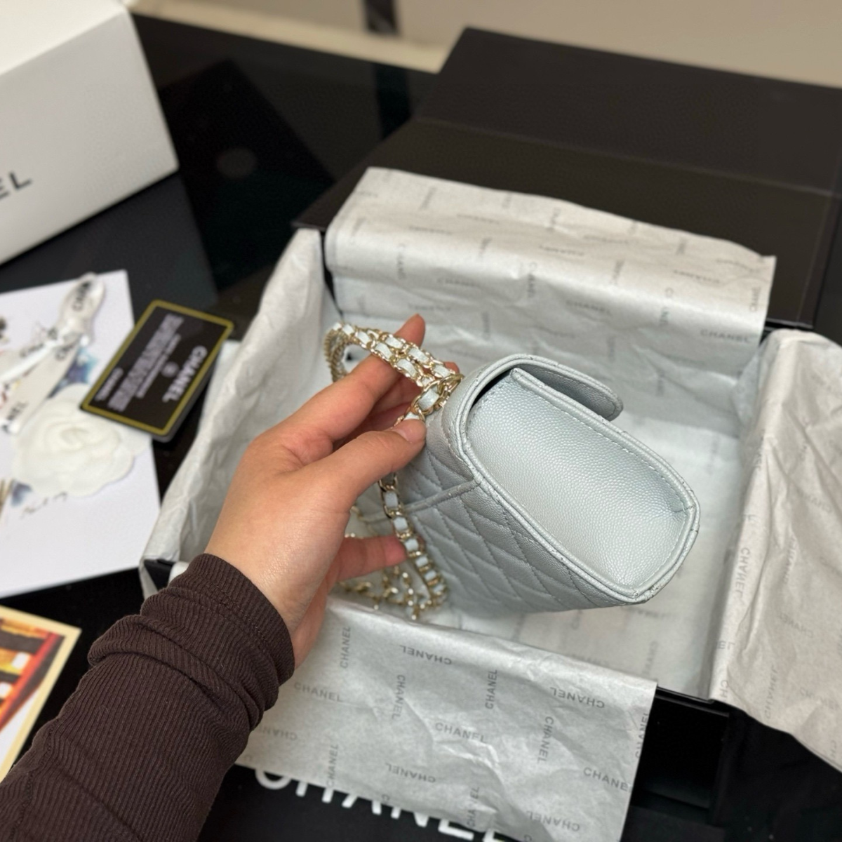 Chanel Classic Flap Bag – Ice Grey