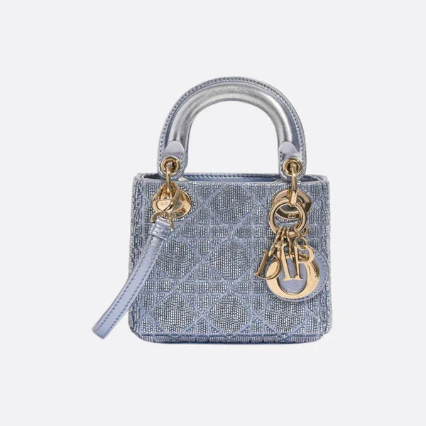 Dior – Lady Dior Micro Embroidered bag in blue