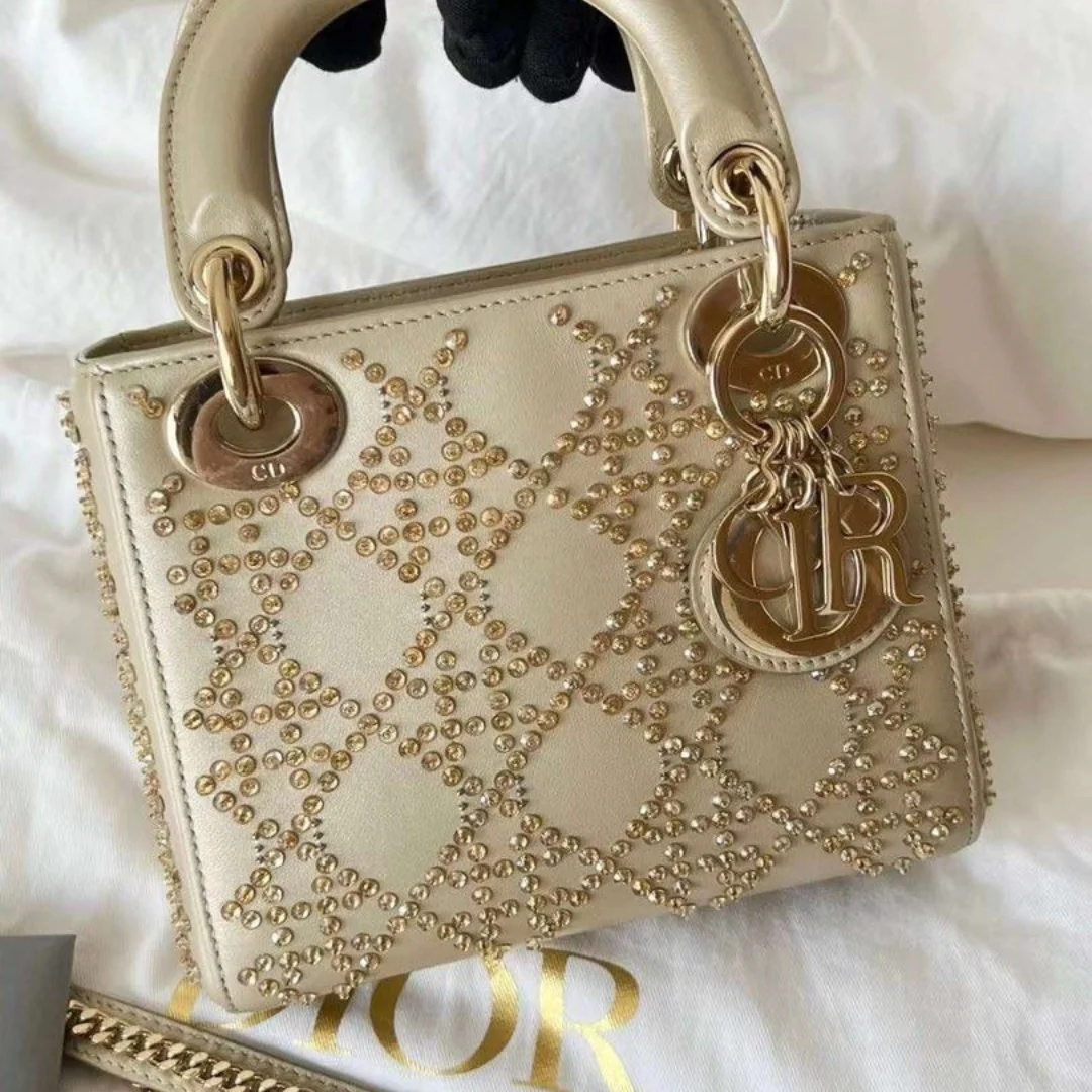 Dior – Mini Lady Dior bag with pearl embroidery